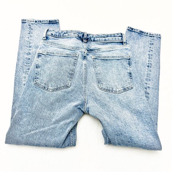 Zara Skinny High Rise Stretch Denim Jeans Ripped Straight Leg Size 4 - Picture 6 of 9